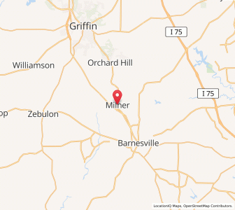 Map of Milner, Georgia