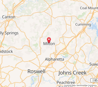 Map of Milton, Georgia