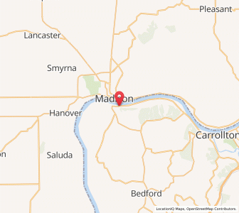 Map of Milton, Kentucky