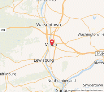 Map of Milton, Pennsylvania