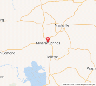 Map of Mineral Springs, Arkansas