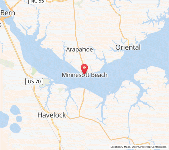 Map of Minnesott Beach, North Carolina