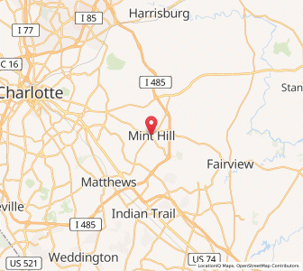 Map of Mint Hill, North Carolina