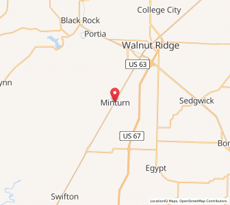 Map of Minturn, Arkansas