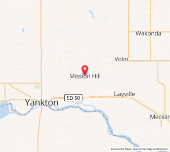 Map of Mission Hill, South Dakota