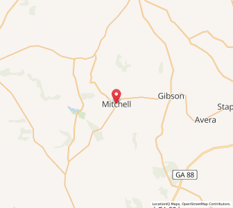 Map of Mitchell, Georgia