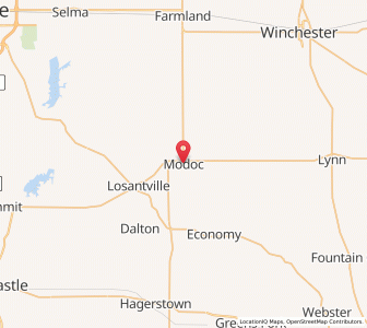 Map of Modoc, Indiana