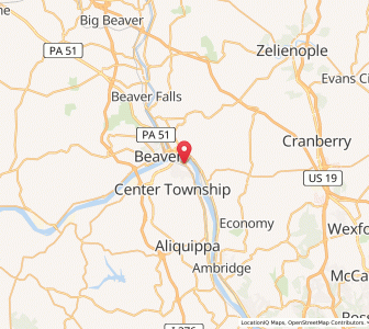 Map of Monaca, Pennsylvania