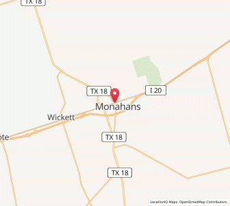 Map of Monahans, Texas