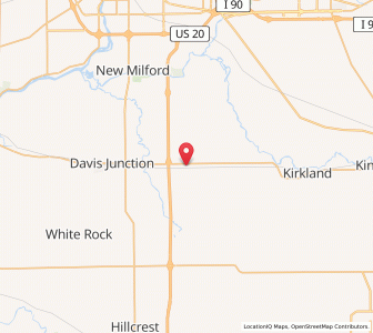 Map of Monroe Center, Illinois