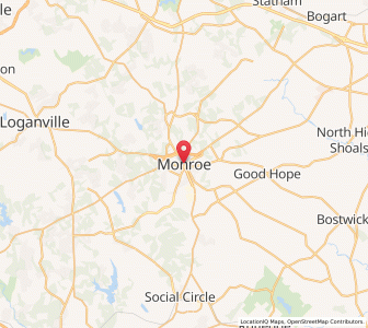 Map of Monroe, Georgia