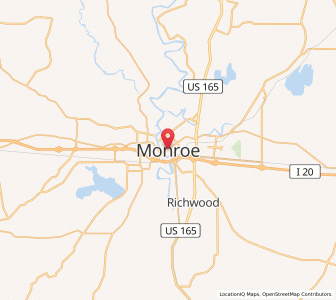 Map of Monroe, Louisiana
