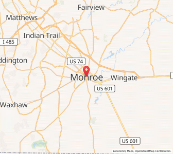 Map of Monroe, North Carolina