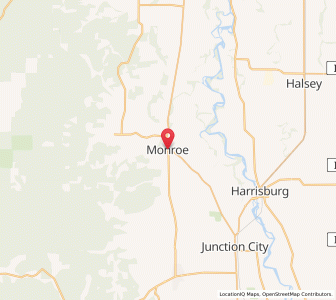 Map of Monroe, Oregon