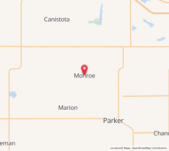 Map of Monroe, South Dakota