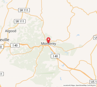 Map of Monterey, Tennessee