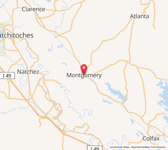 Map of Montgomery, Louisiana