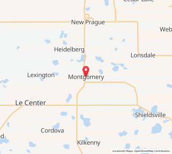 Map of Montgomery, Minnesota