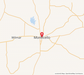 Map of Monticello, Arkansas