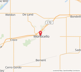 Map of Monticello, Illinois