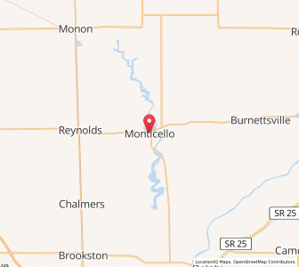 Map of Monticello, Indiana