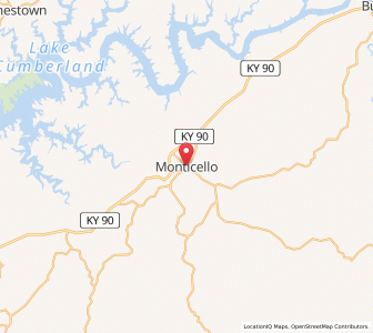 Map of Monticello, Kentucky