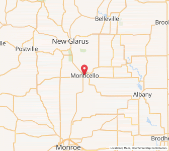 Map of Monticello, Wisconsin