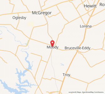 Map of Moody, Texas