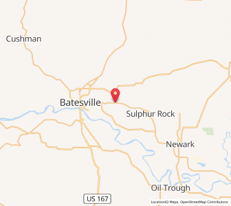 Map of Moorefield, Arkansas