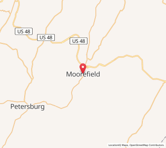 Map of Moorefield, West Virginia