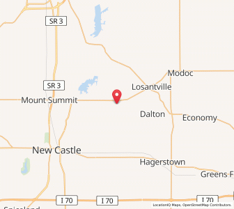 Map of Mooreland, Indiana