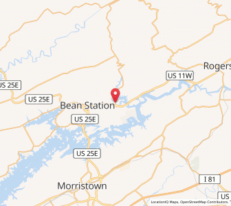 Map of Mooresburg, Tennessee