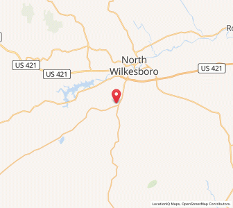 Map of Moravian Falls, North Carolina