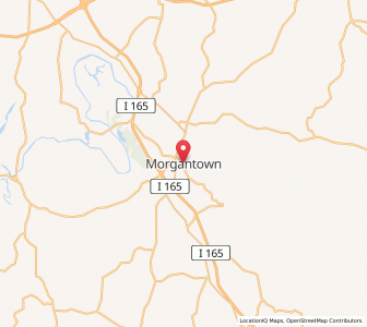 Map of Morgantown, Kentucky