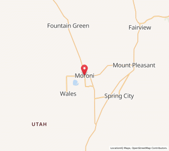 Map of Moroni, Utah