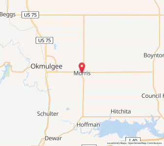 Map of Morris, Oklahoma