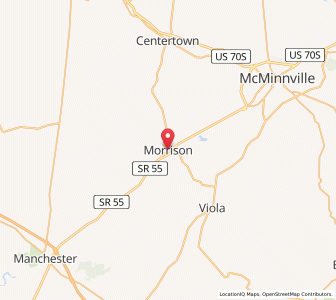 Map of Morrison, Tennessee