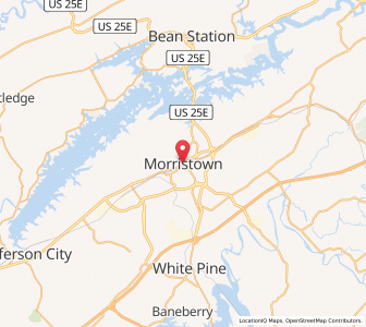 Map of Morristown, Tennessee