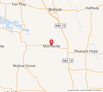 Map of Morrisville, Missouri