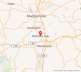 Map of Mortons Gap, Kentucky