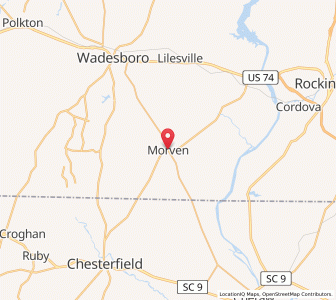 Map of Morven, North Carolina
