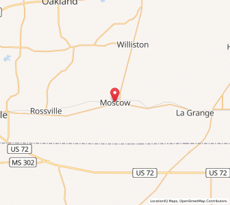 Map of Moscow, Tennessee