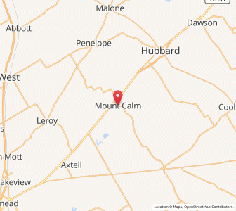 Map of Mount Calm, Texas
