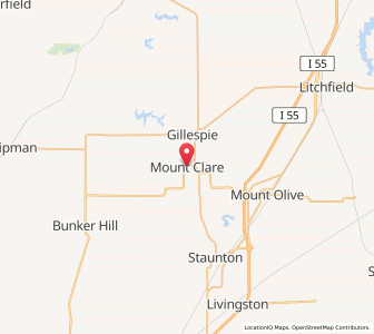 Map of Mount Clare, Illinois