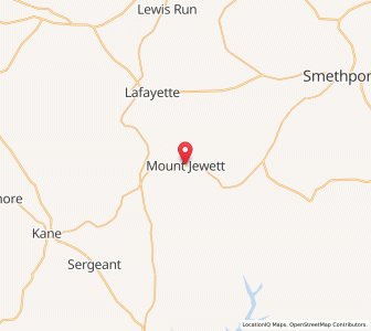 Map of Mount Jewett, Pennsylvania