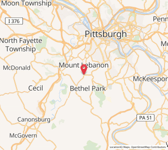 Map of Mount Lebanon, Pennsylvania