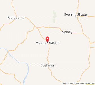 Map of Mount Pleasant, Arkansas