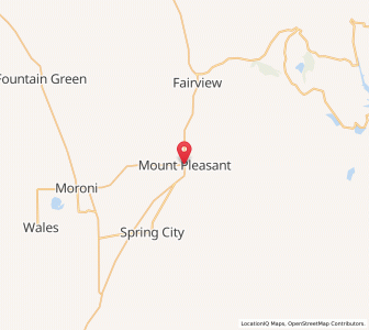 Map of Mount Pleasant, Utah