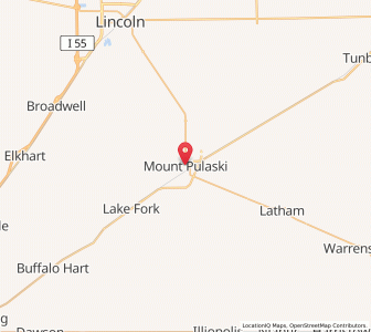 Map of Mount Pulaski, Illinois
