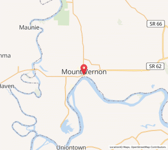 Map of Mount Vernon, Indiana